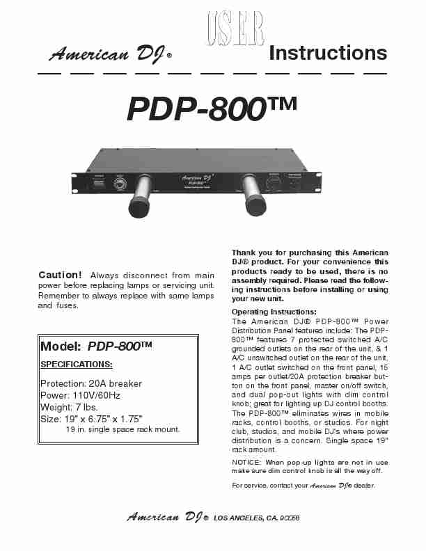 American DJ DJ Equipment PDP-800-page_pdf